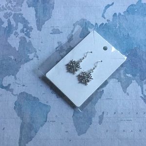 Silver snowflake earrings- handmade